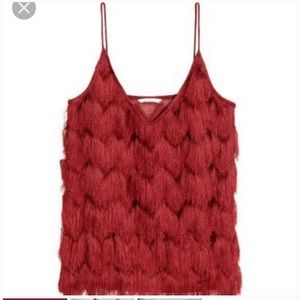 H&M Red Fringe Top